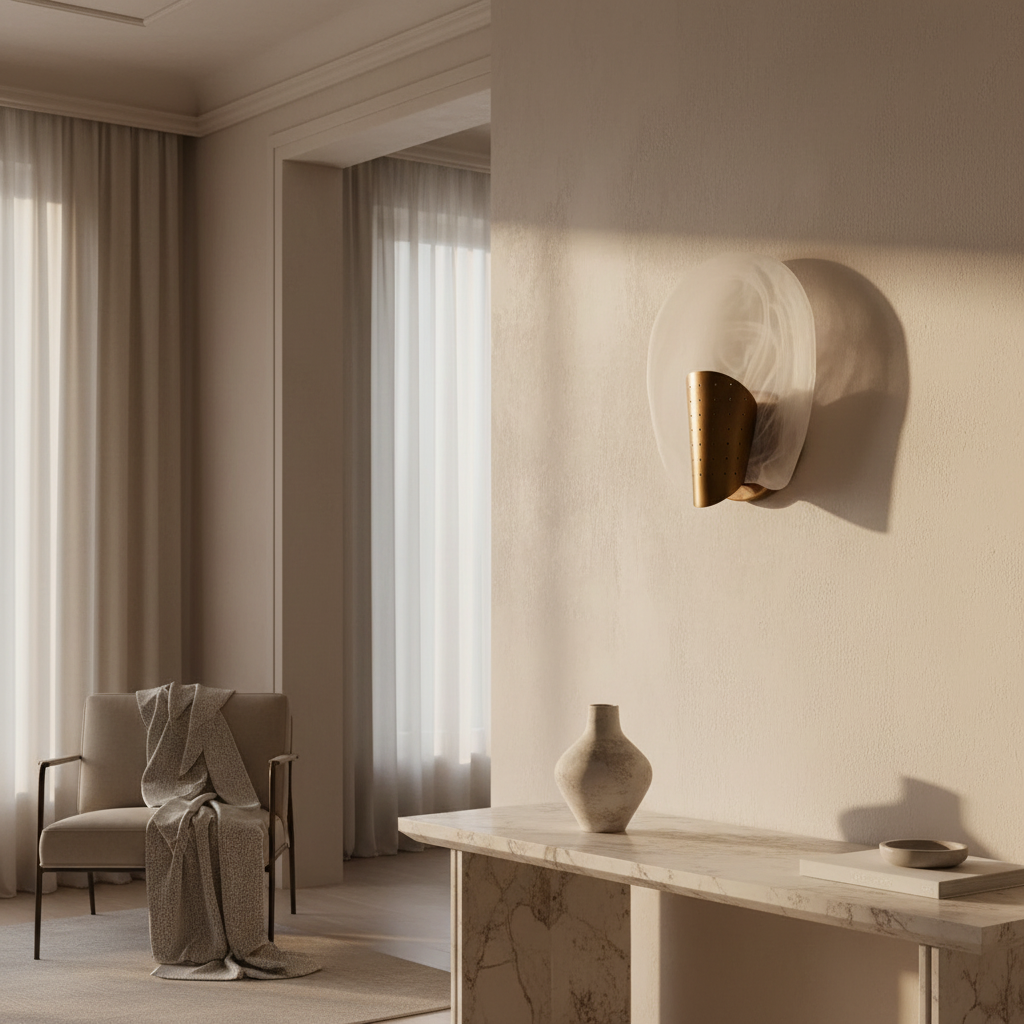 Glass Halo Wall Light with Copper Cone – Modern Sconce 29 Cm Casalolalights Luxury Lamps for Interior Designers