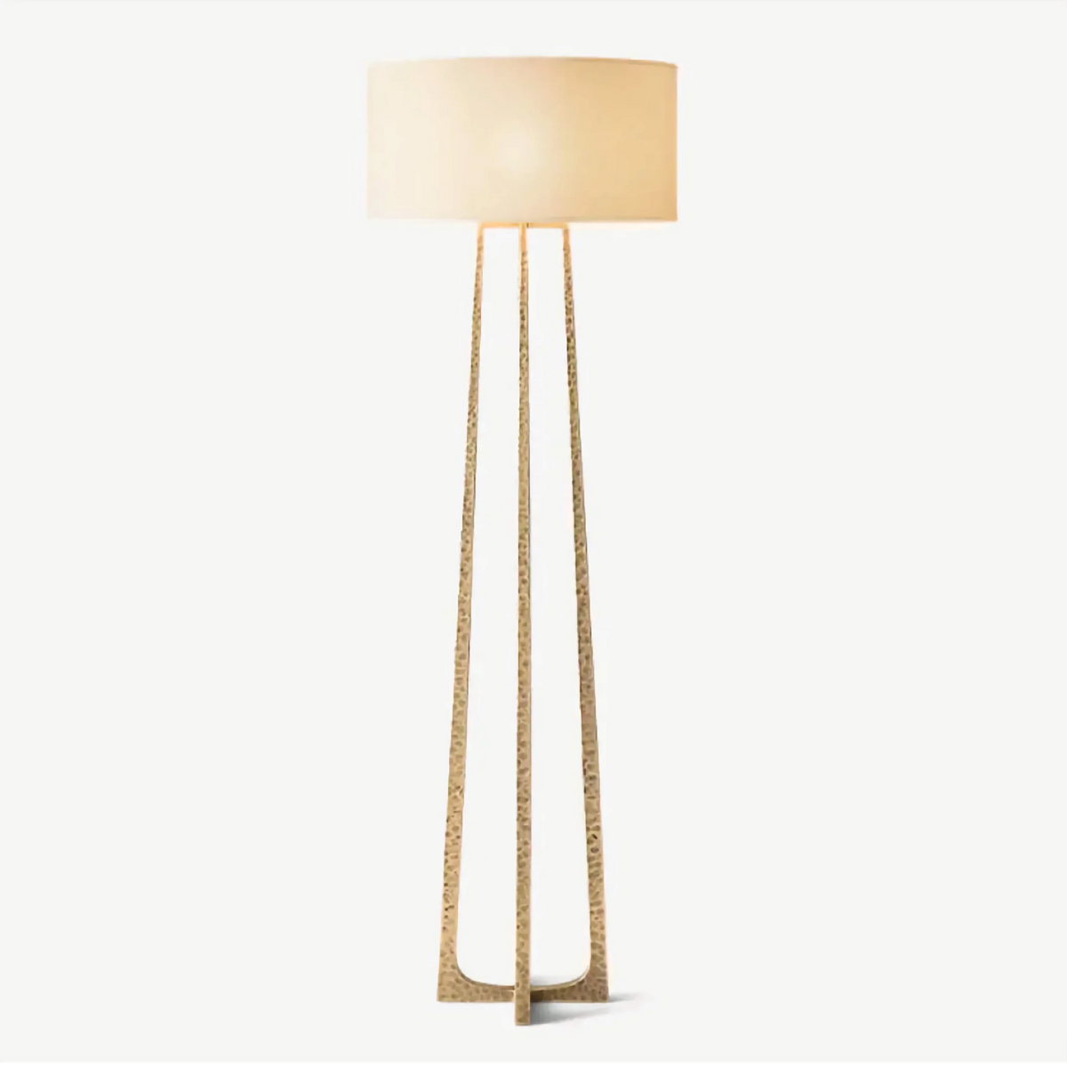 Hammered Copper Floor Lamp Linen Drum Shade | 182cm Tall E26/e27 Dimmable Option Lounge Light Casalola Lights Luxury