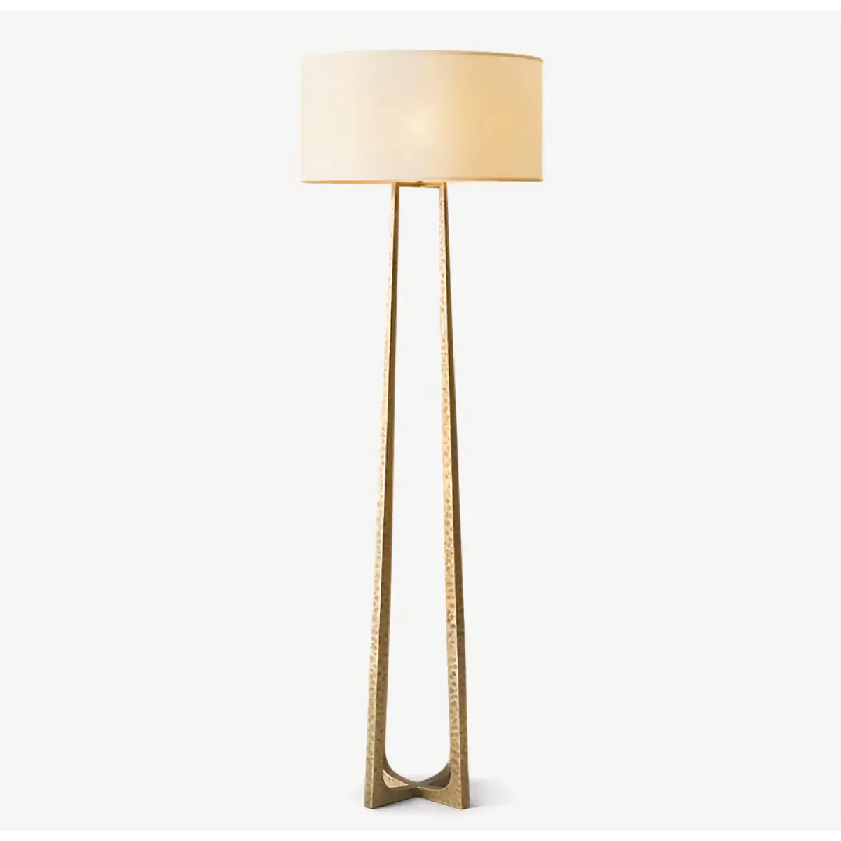 Hammered Copper Floor Lamp Linen Drum Shade | 182cm Tall E26/e27 Dimmable Option Lounge Light Casalola Lights Luxury