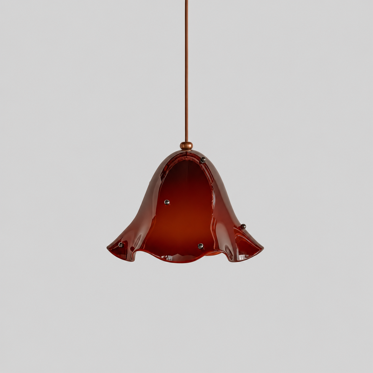 Hand-blown Amber Glass Pendant | Organic Petal 29cm Modern Kitchen & Dining Casalolalights Luxury Lamps for Interior