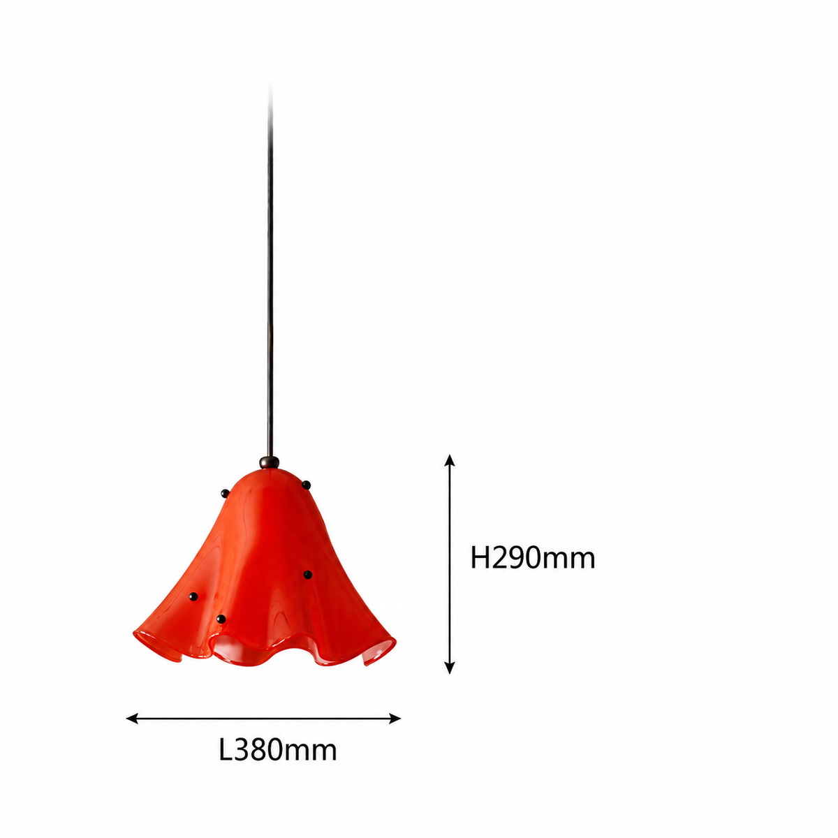 Hand-blown Amber Glass Pendant | Organic Petal 29cm Modern Kitchen & Dining Casalolalights Luxury Lamps for Interior