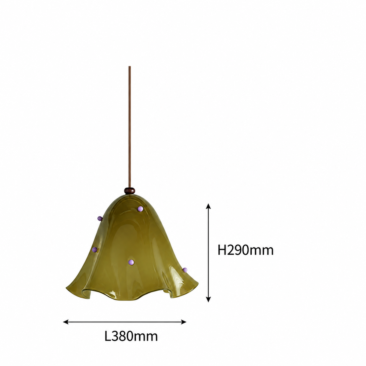 Hand-blown Amber Glass Pendant | Organic Petal 29cm Modern Kitchen & Dining Casalolalights Luxury Lamps for Interior