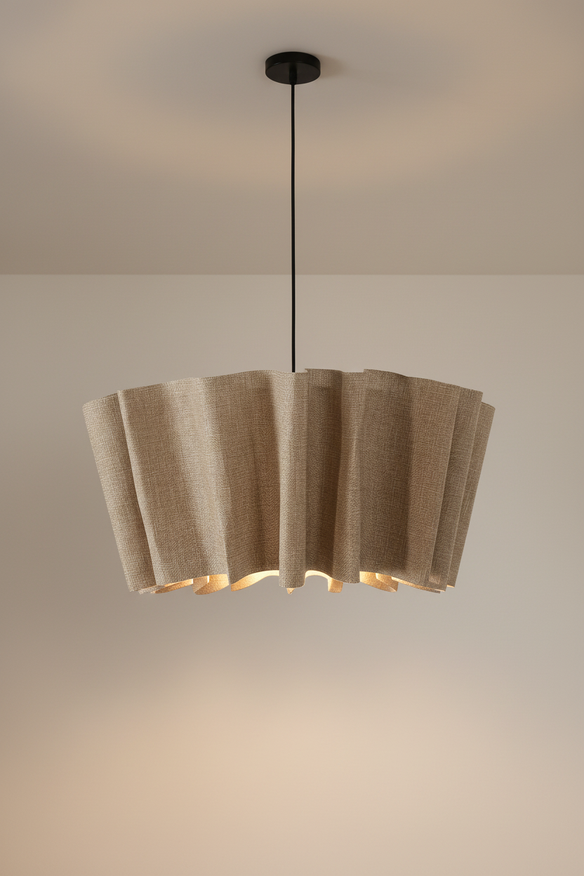 Fabric Pendant Light | Hand-knitted Minimalist Hanging Lamp Japandi Scandinavian Dining & Bedroom Casalolalights Luxury