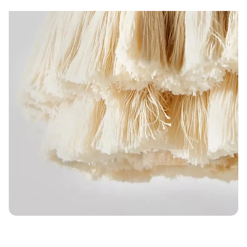 Bohemian Fringe Pendant Lights – Handcrafted Woven Rattan Hanging Lamps with Soft Tassel Detailing