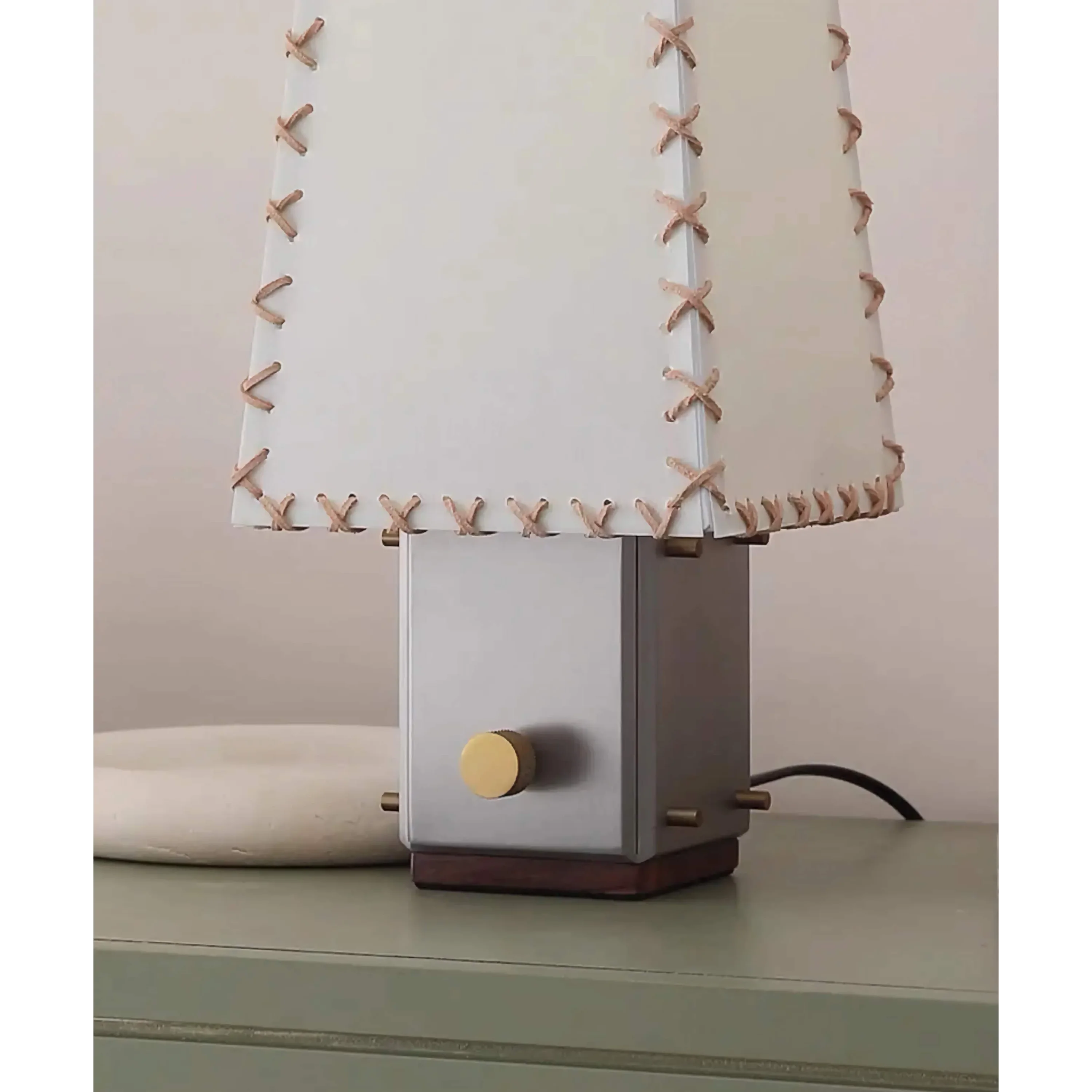 Hand Stitched Fabric Table Lamp | Modern Sculptural Lighting