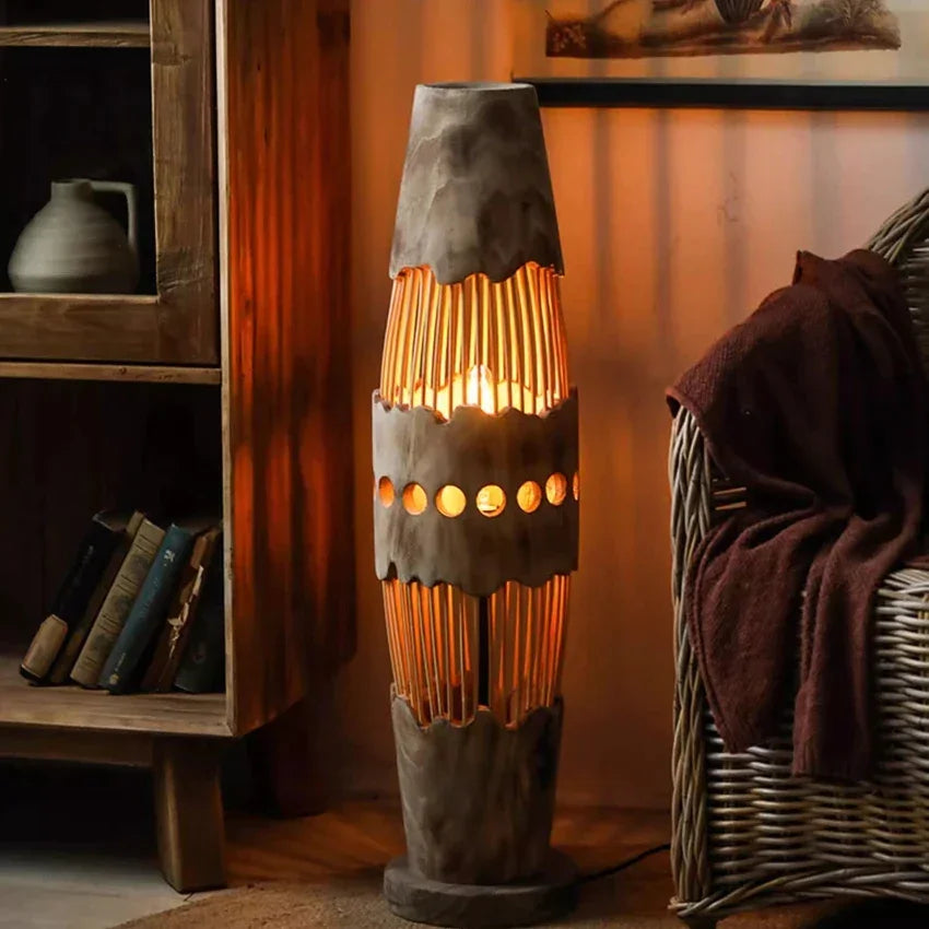 Handcrafted Japanese Style Wood Floor Lamp for Living Room Bedroom | Lamps Interior Designer