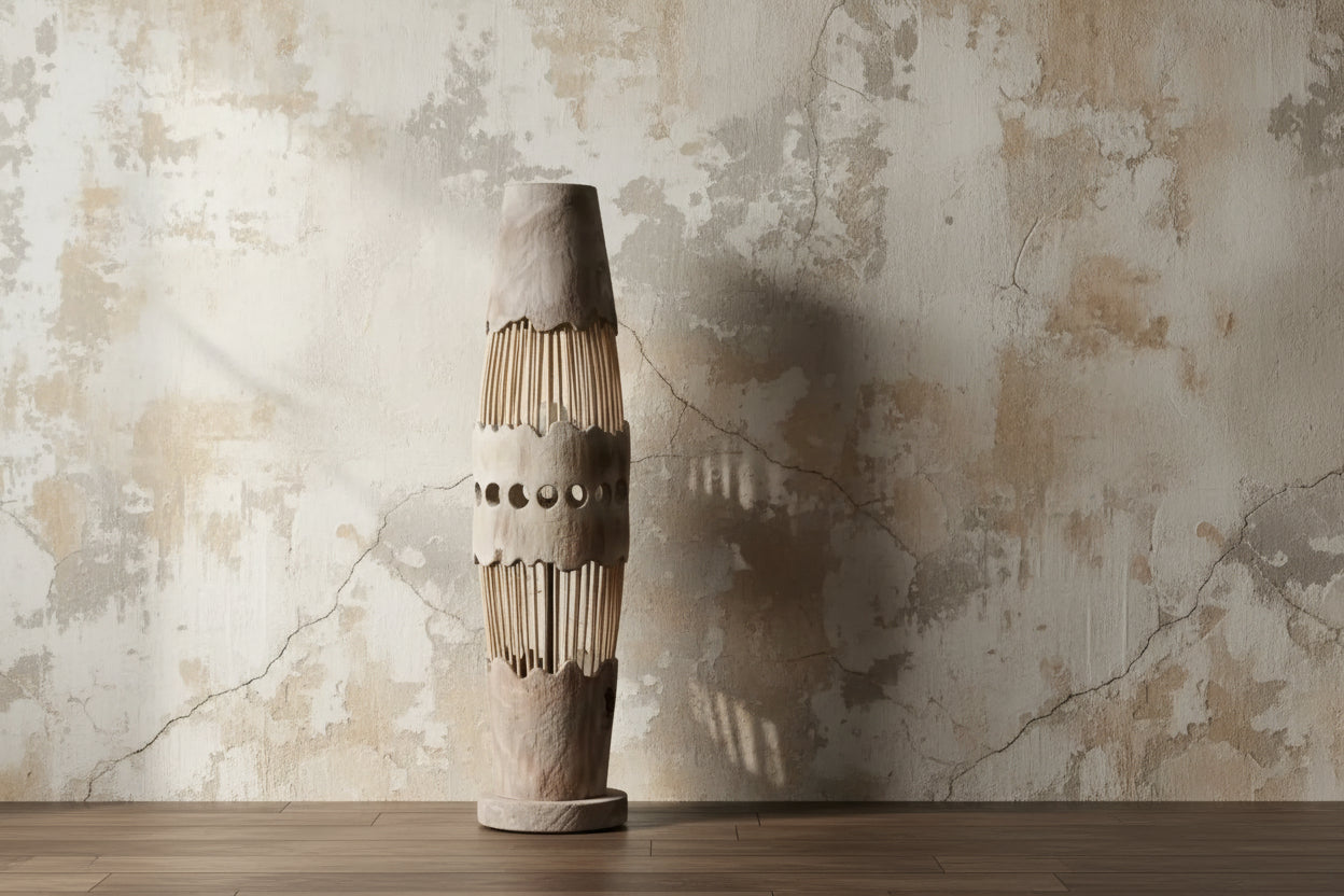 Handcrafted Japanese Style Wood Floor Lamp for Living Room Bedroom | Lamps Interior Designer