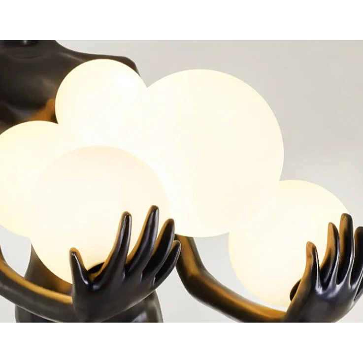 Modern Man Sculpture Lamp | Organic Resin Floor | Luxury Lighting for Living Room and Lobbies