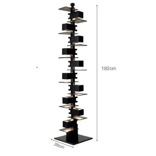 Luxury Designer Handcrafted Wood & Iron Floor Lamp for Living Room