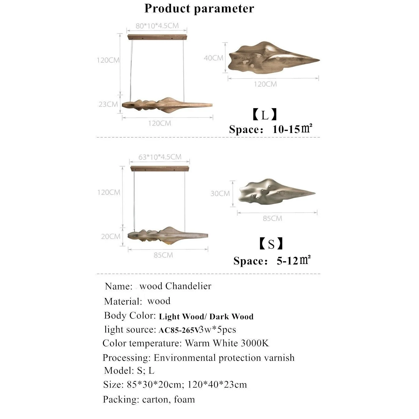 Luxury Wood Ceiling Lamps Handcrafted Solid Log Biophilic Landscape Lighting