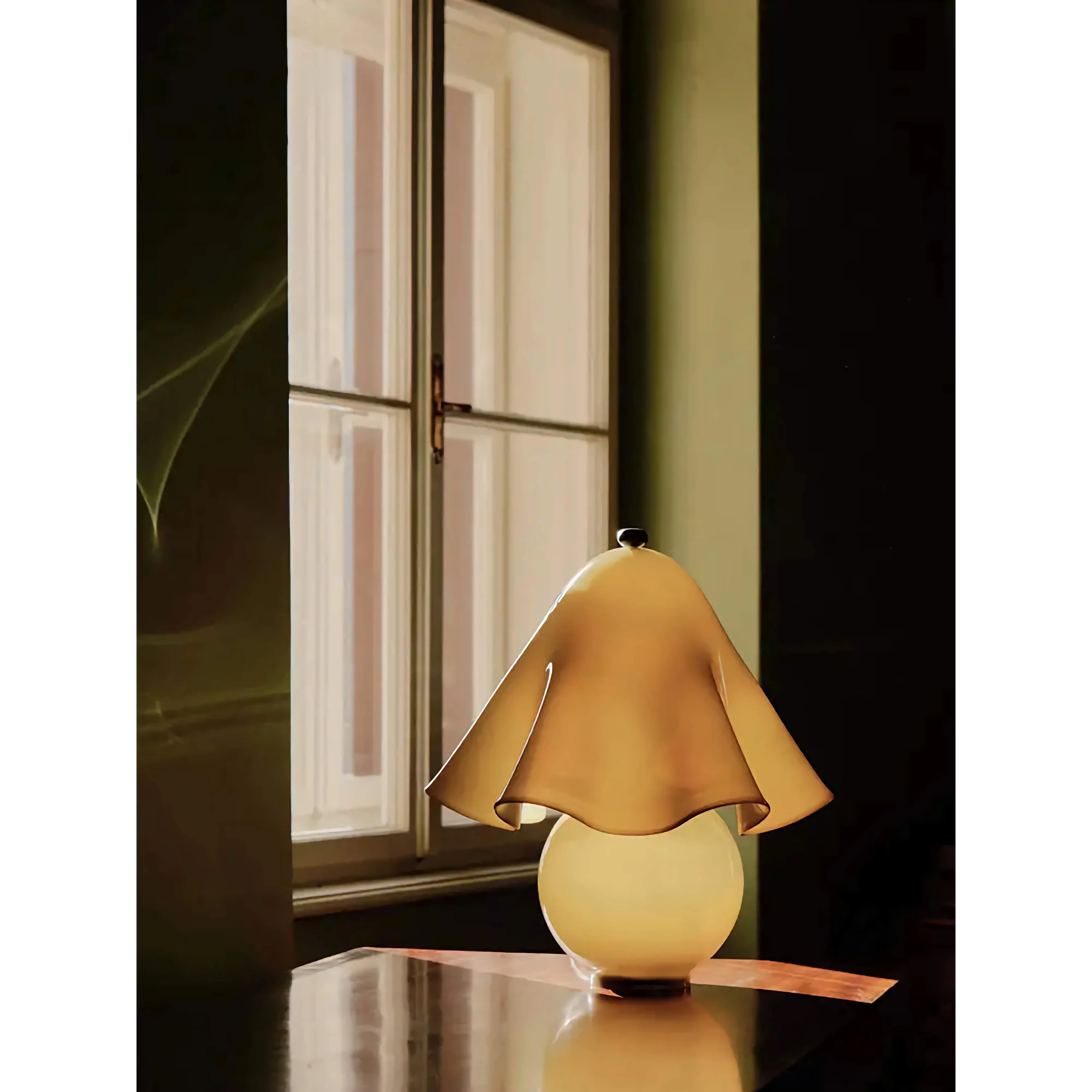 Handmade Glass Table Lamp | French Sculptural Bedside Light