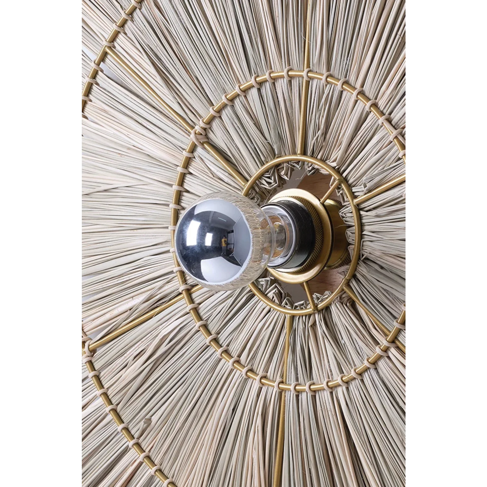 Handmade Straw Wall Lamp 40 Cm 60 80 Rattan Round Design