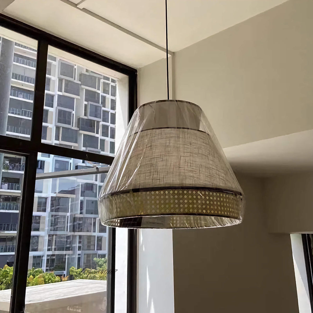 Woven Pendant Light | Hand-knitted Cotton Boho Japandi Wabi-sabi Dining Room & Living Casalolalights Luxury Lamps