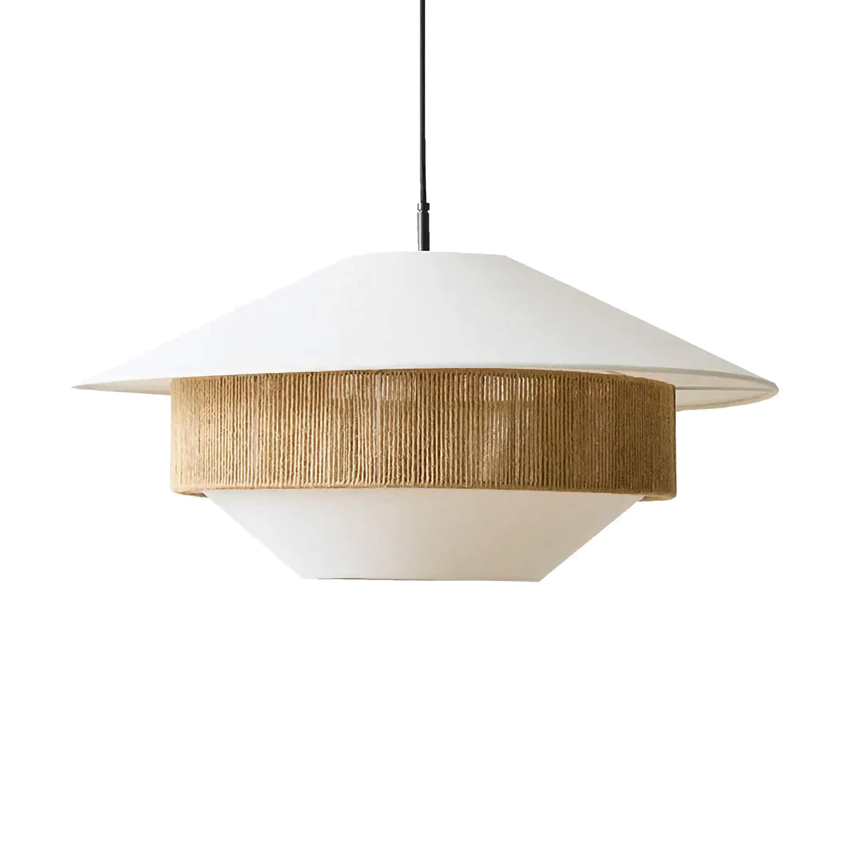 Woven Pendant Light | Wicker-style Cotton Cord Shade Rustic Boho Living Room & Dining Casalolalights Luxury Lamps