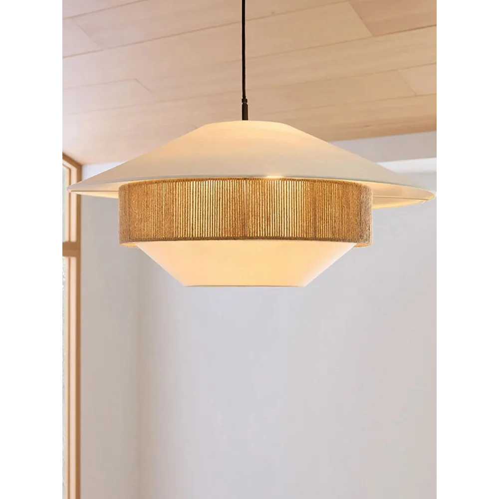 Woven Pendant Light | Wicker-style Cotton Cord Shade Rustic Boho Living Room & Dining Casalolalights Luxury Lamps