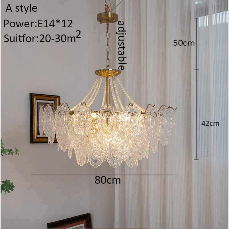 Luxury Crystal Chandelier with Copper Base for Modern Victorian Living Room Stairs