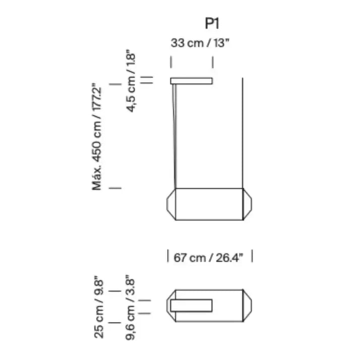Horizontal P1 Pendant Lamp Japandi Decor Ceiling Lamps for Living Room Bedroom