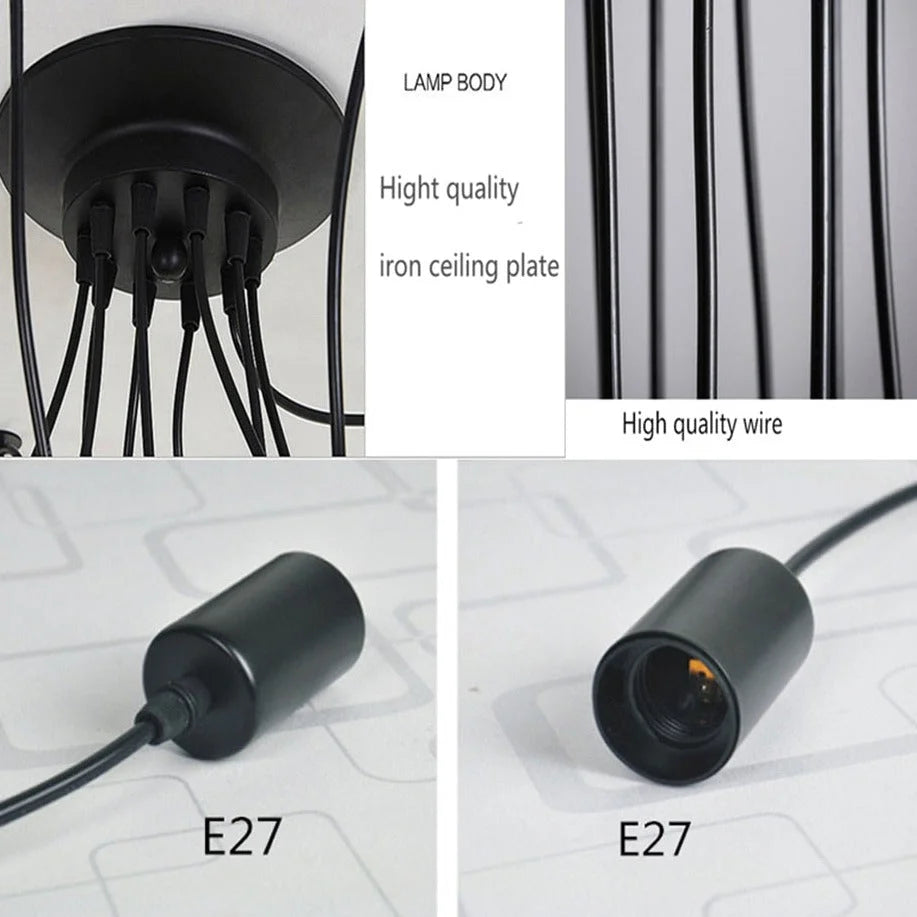 Industrial Black Multiple Pendant Lighting for Office Commercial Uses