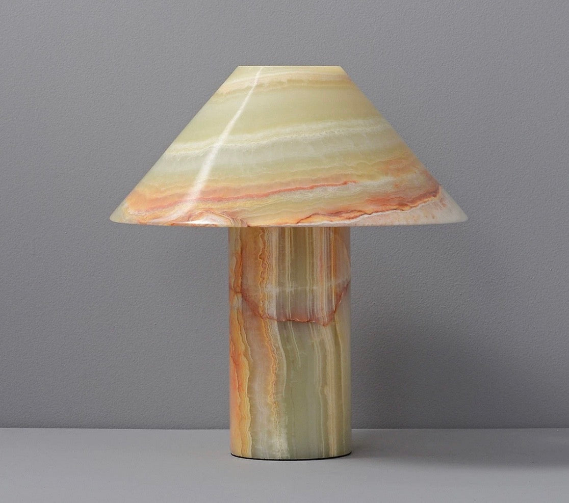 Natural Jade Table Lamp | Luxury Lampfor Wabi-sabi Modern Interiors