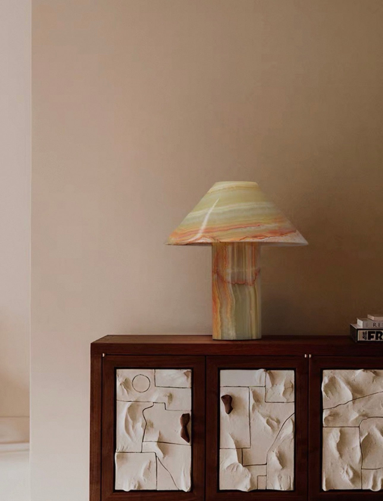 Natural Jade Table Lamp | Luxury Lampfor Wabi-sabi Modern Interiors