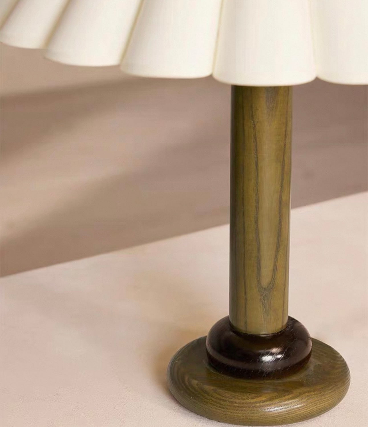 Japandi Wooden Pleated Shade Floor Lamp – Designer Minimalist Lighting