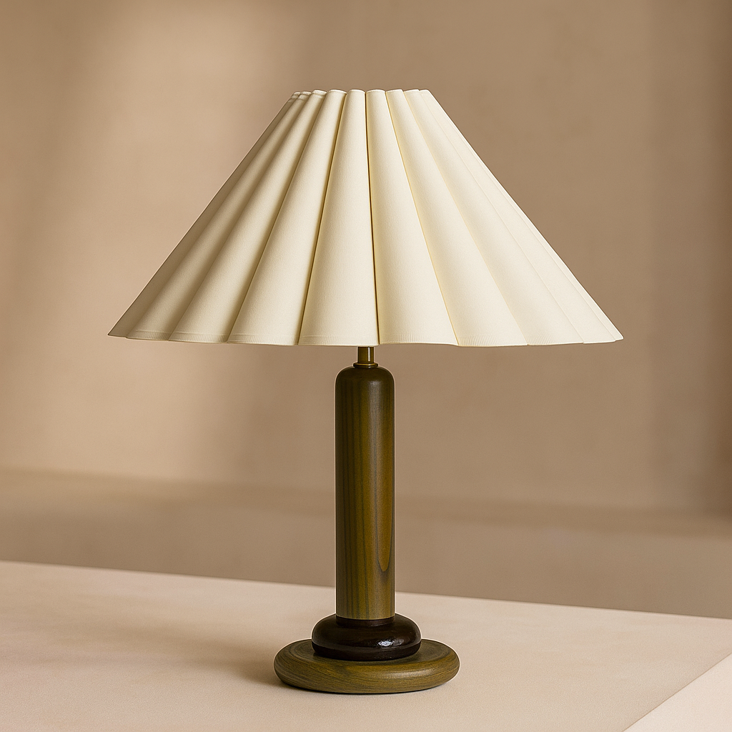 Japandi Wooden Table Lamp – Designer Modern Bedroom Lighting