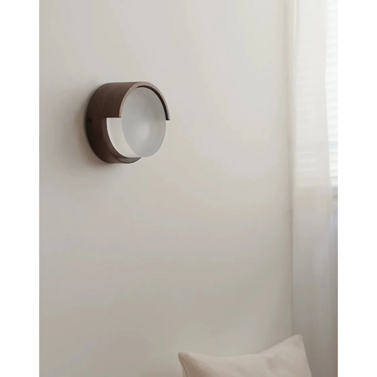 Walnut Wall Light | Compact Wood & Acrylic Sconce Japandi Minimalist Bedroom Hallway Casalolalights Luxury Lamps