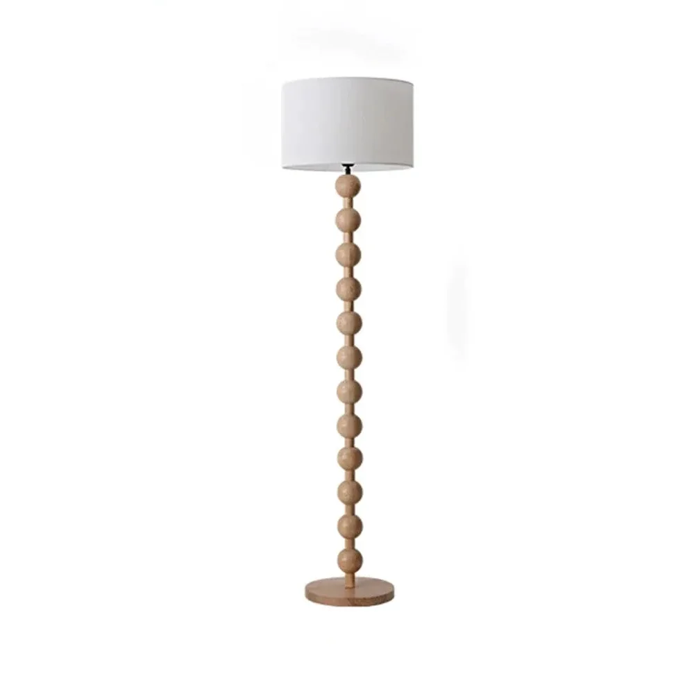 Wood Linen Table & Floor Lamp for Modern Minimalism Quiet Luxury Interior