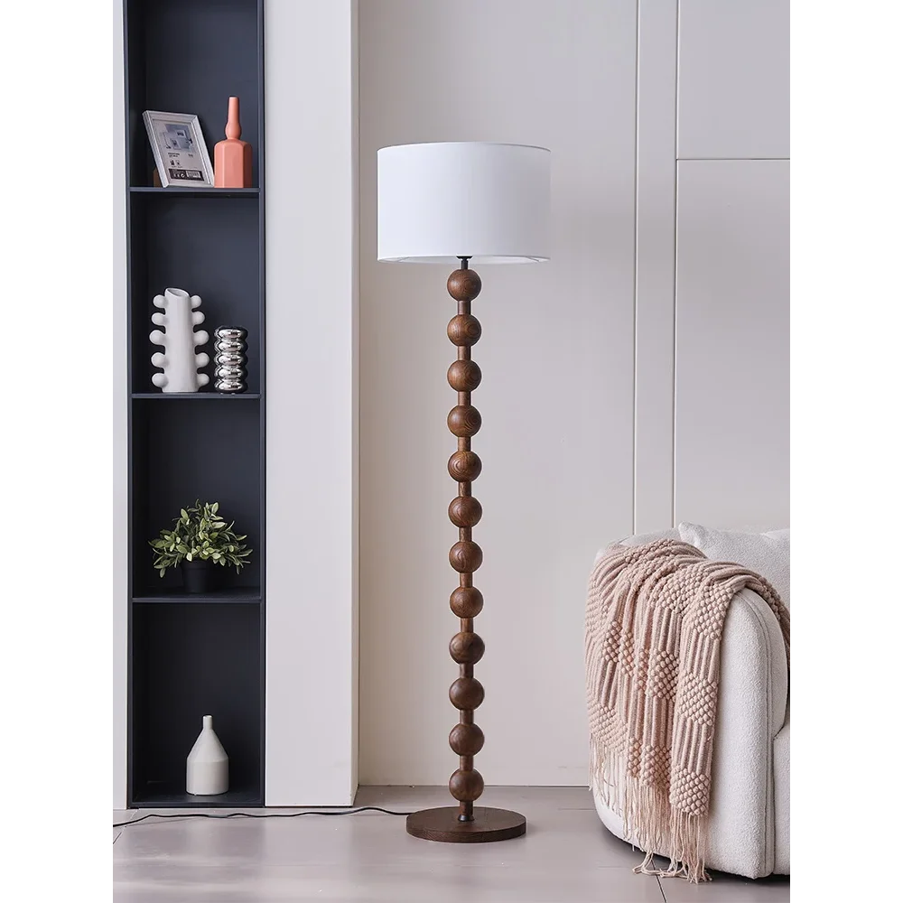 Japandi Wood Floor Lamp Barbell