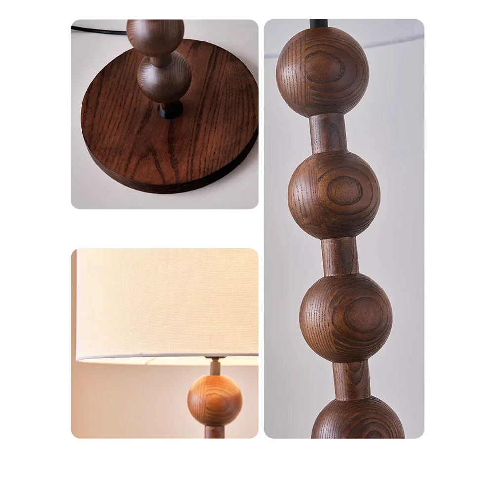 Japandi Wood Floor Lamp Barbell