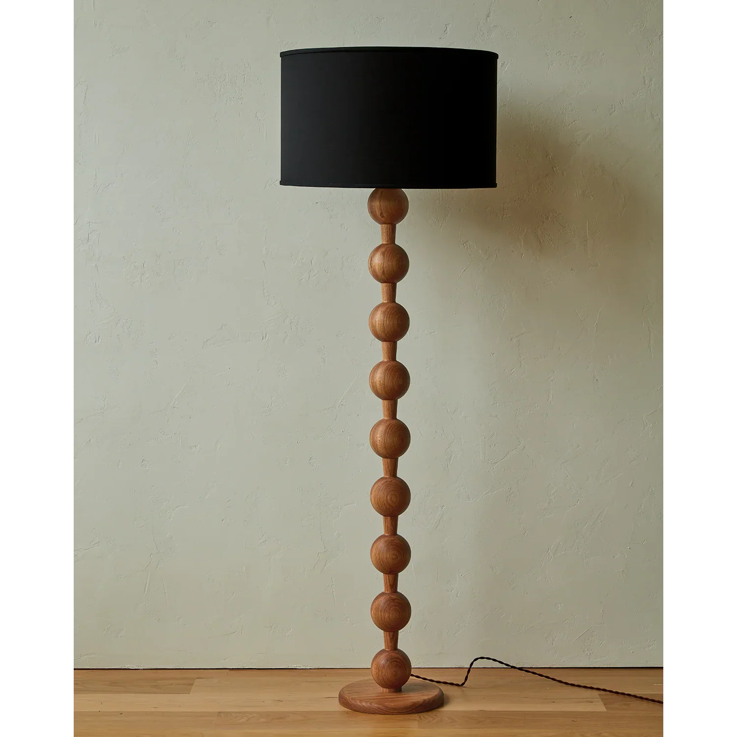 Japandi Wood Floor Lamp Barbell