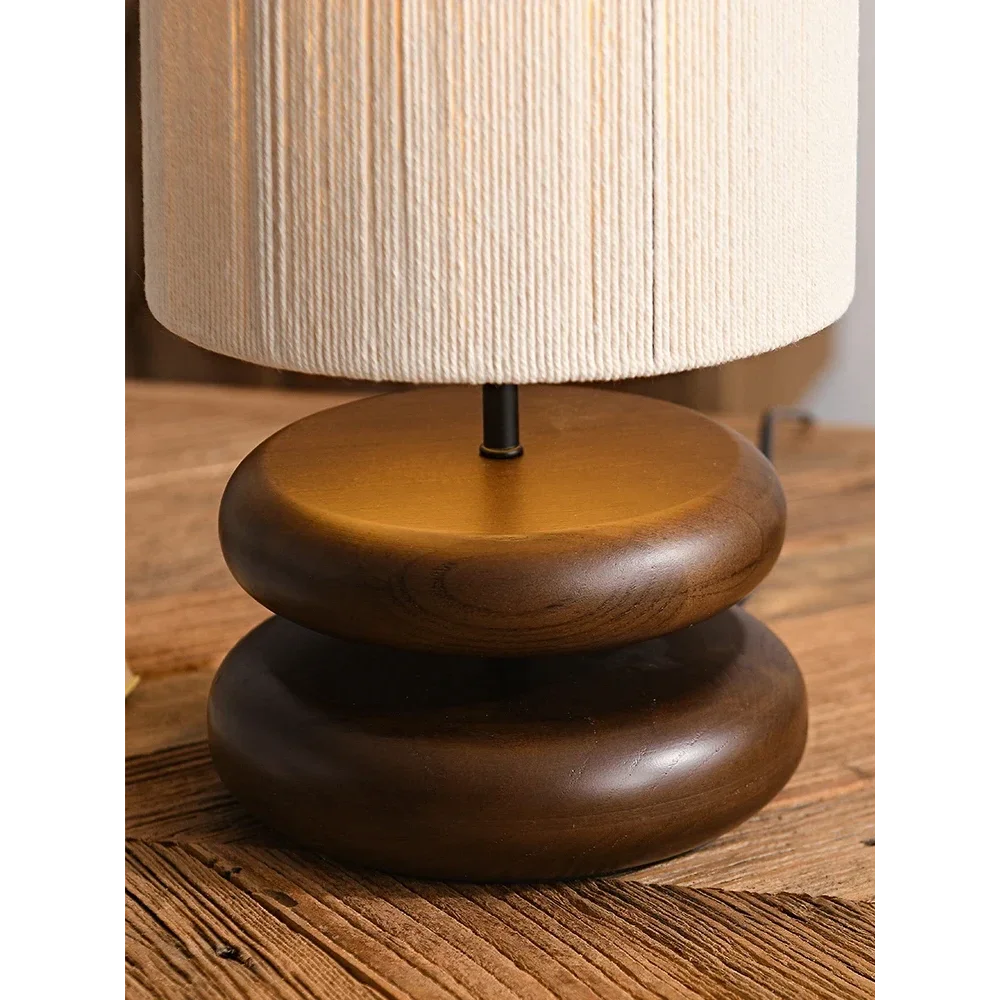 Japandi Lamp Creative Wood Table for Bedroom Living Room