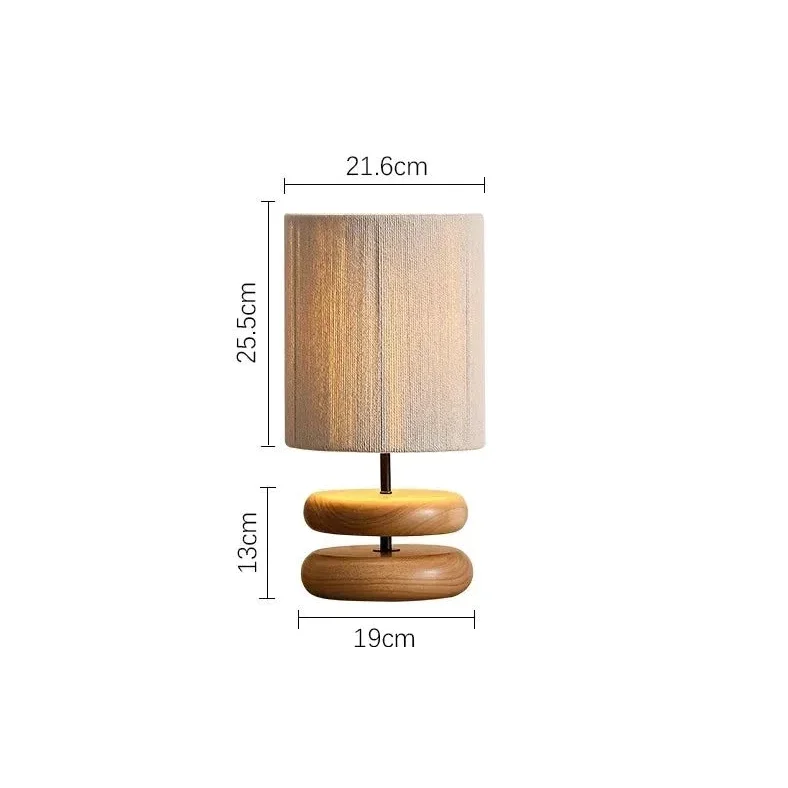 Japandi Lamp Creative Wood Table for Bedroom Living Room