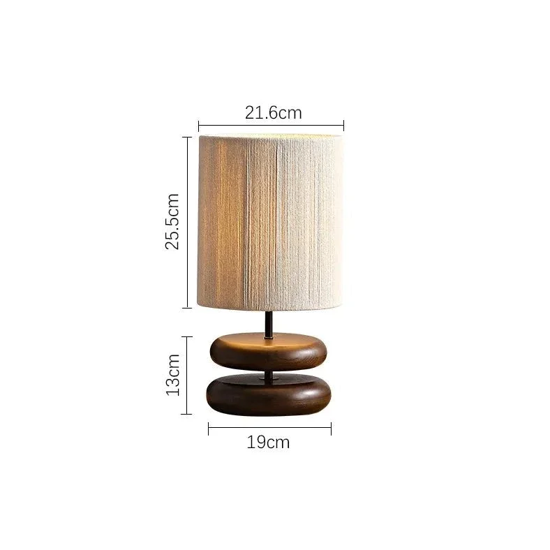 Japandi Lamp Creative Wood Table for Bedroom Living Room