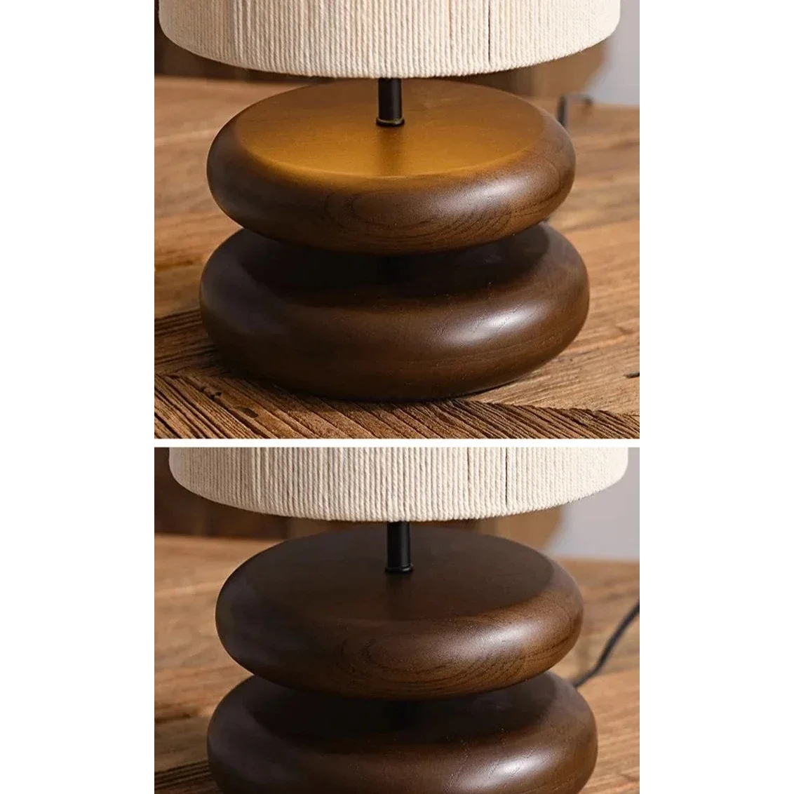 Japandi Lamp Creative Wood Table for Bedroom Living Room