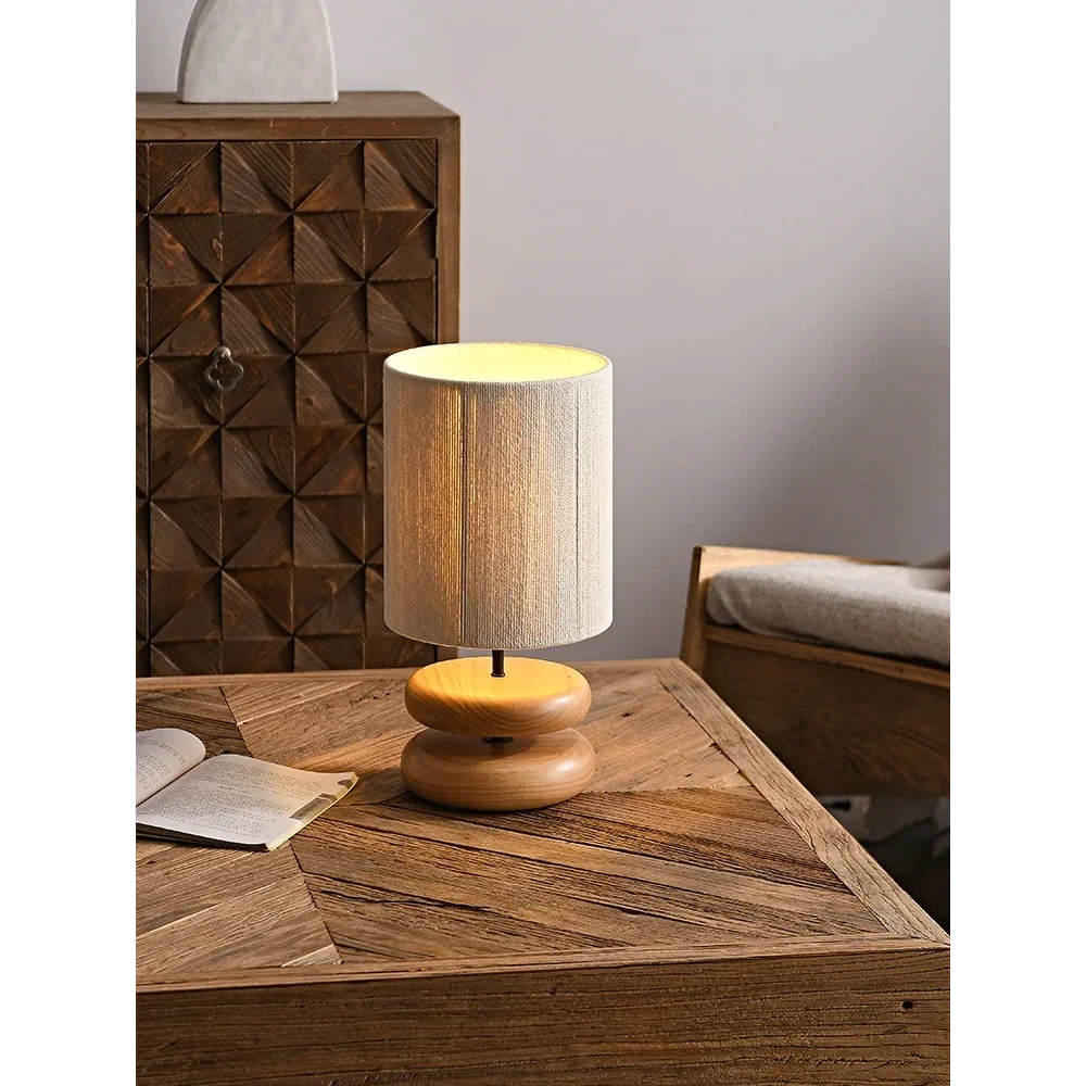 Japanese Bedside Table Lamp | Wood & Fabric Zen Warm Earth Tones Bedroom Console Living Room Casalolalights Luxury