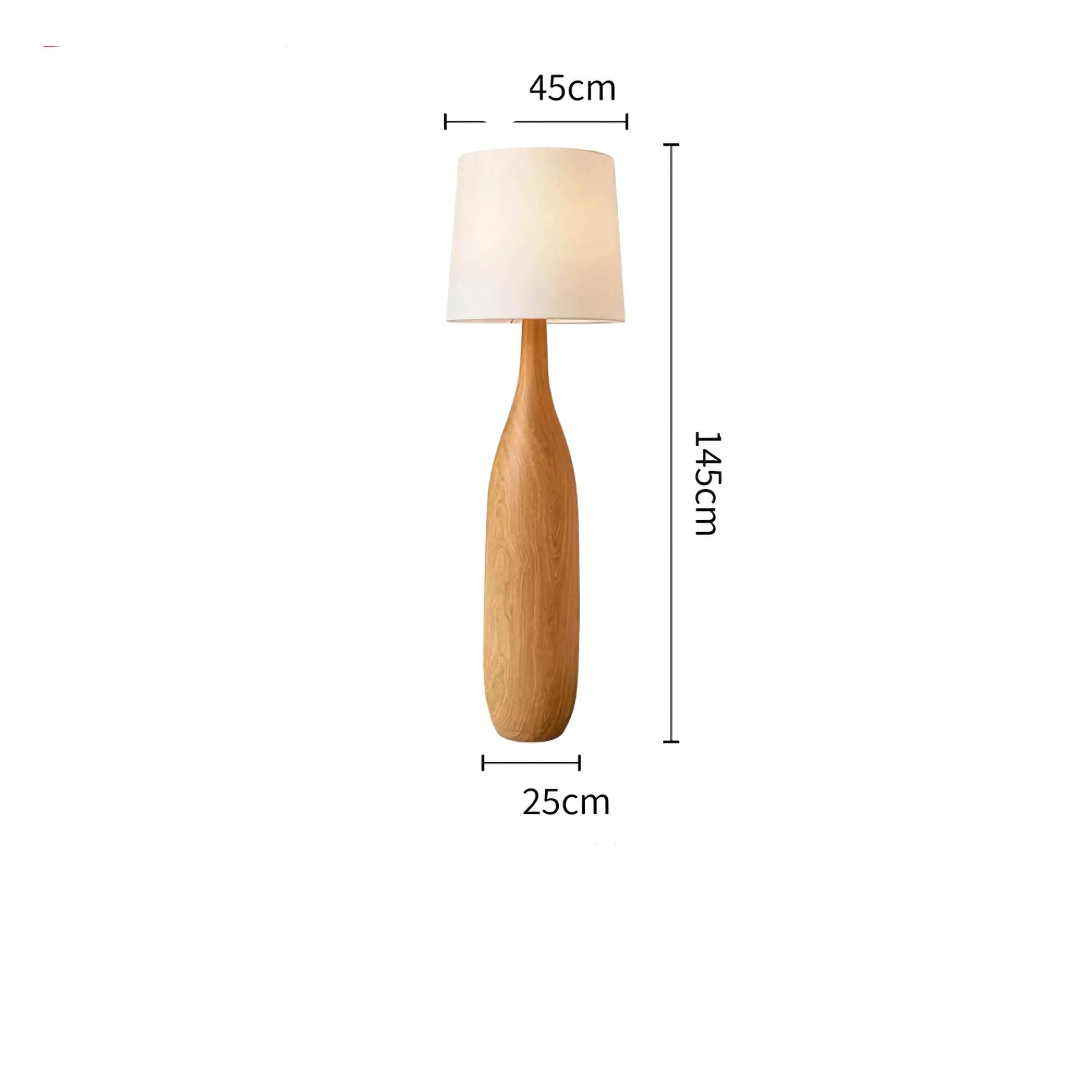 Sculpted Wood Floor Lamp | Japandi Minimalist Linen Shade