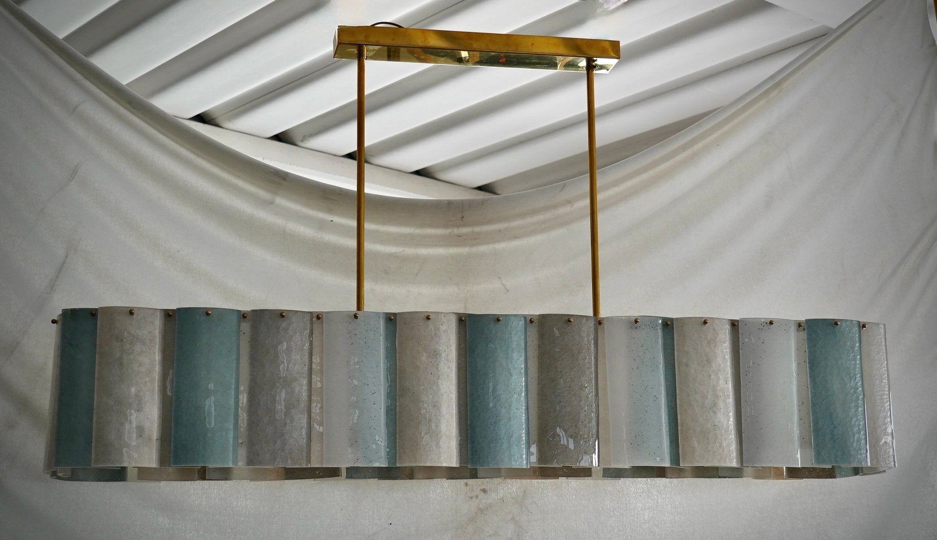 IRIDESCENT COPPER GREEN GLASS CHANDELIER | CLKJh6786G