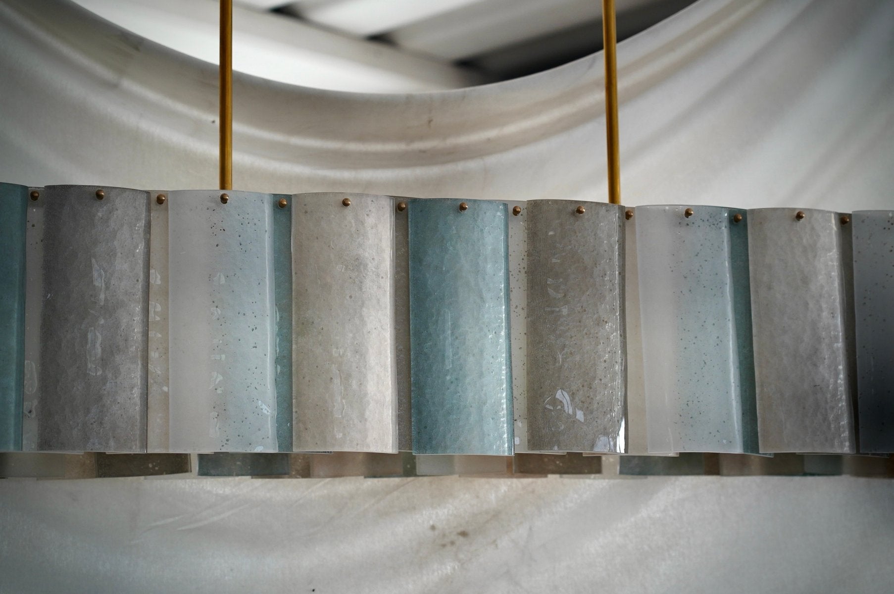 IRIDESCENT COPPER GREEN GLASS CHANDELIER | CLKJh6786G