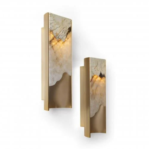 Natural Stone Wall Sconce – High-end Onyx & Brass Lighting - Polaris