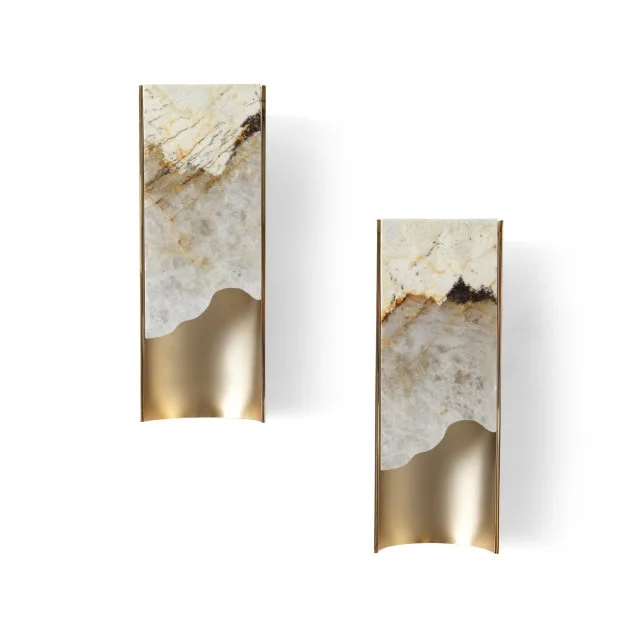 Natural Stone Wall Sconce – High-end Onyx & Brass Lighting - Polaris