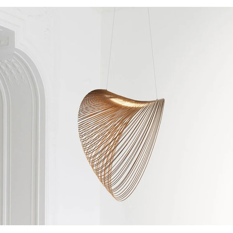 Laser-cut Plywood Pendant Light 40-80cm | Organic Wood Ribbon Hanging Lamp Scandinavian Dining & Living Casalolalights