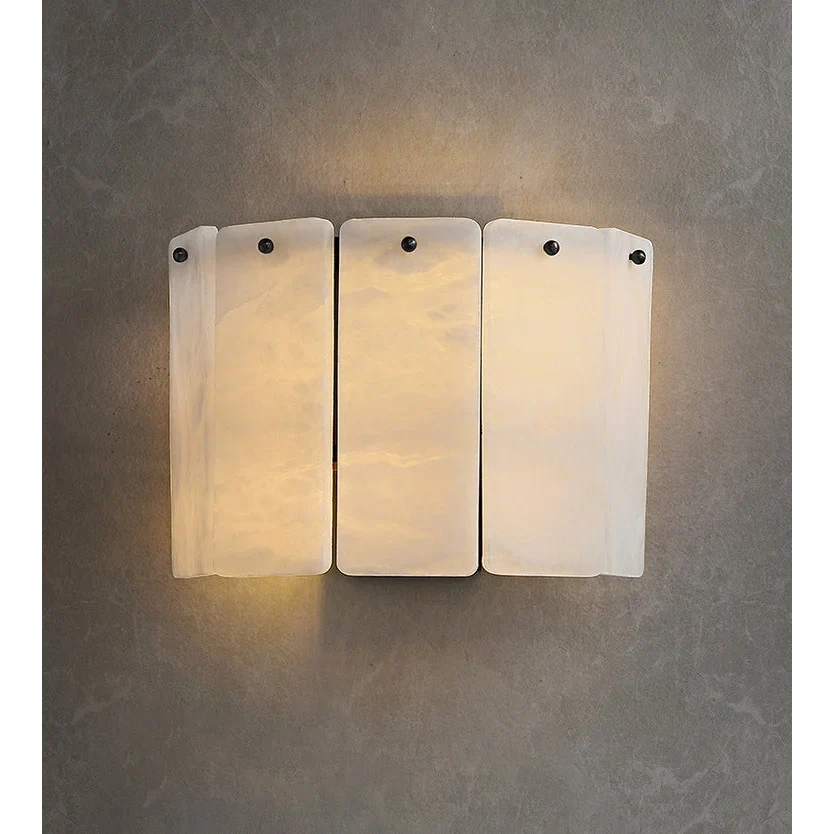 Layered Alabaster Wall Sconce | Compact Stepped Stone-slab Modern Japandi Hallway & Bedroom Casalolalights Luxury Lamps