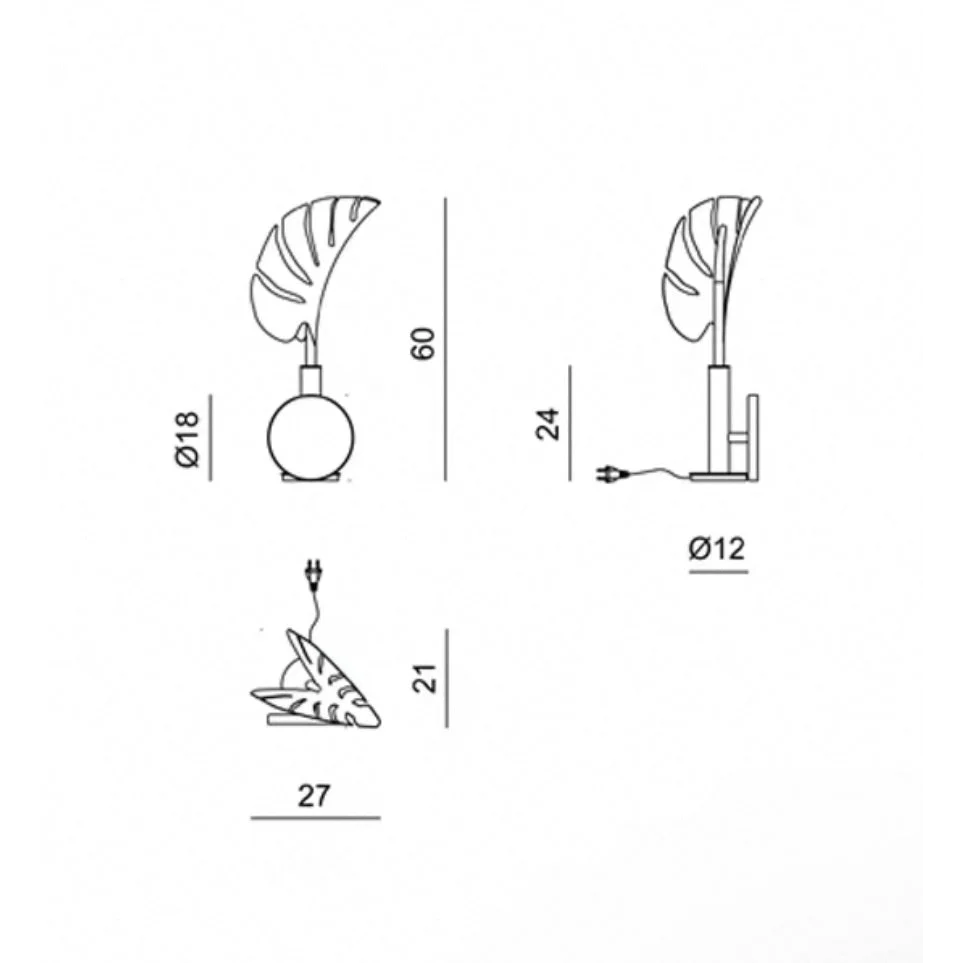 Sculptural Leaf Table Lamp | Artistic Marble & Metal Lighting