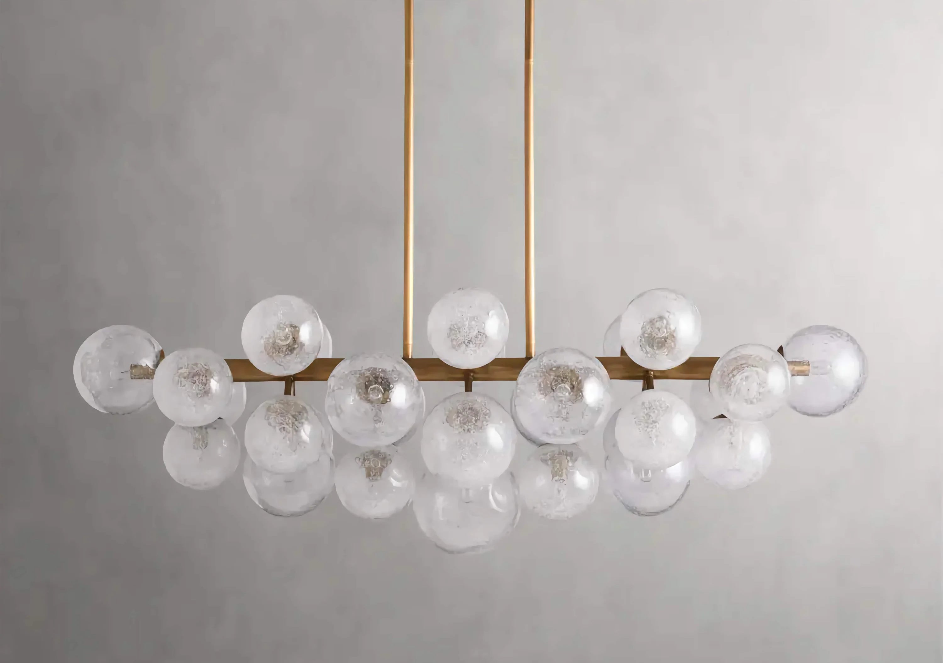 Limited Edition Bubble Chandelier | Modern Brass Linear Pendant