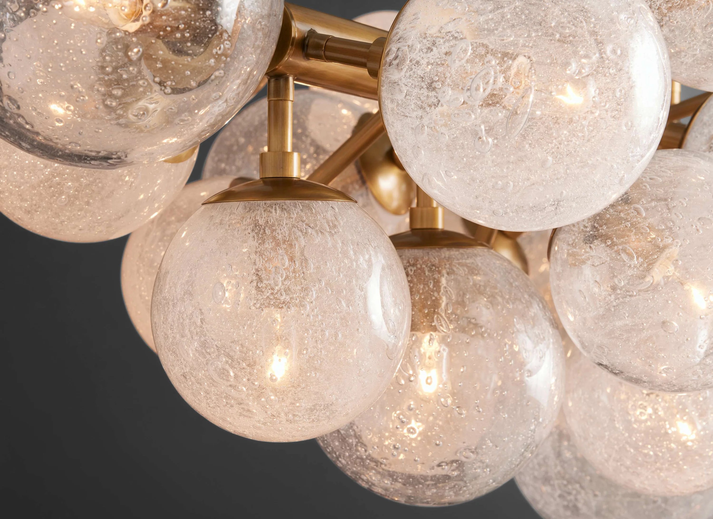 Limited Edition Bubble Chandelier | Modern Brass Linear Pendant