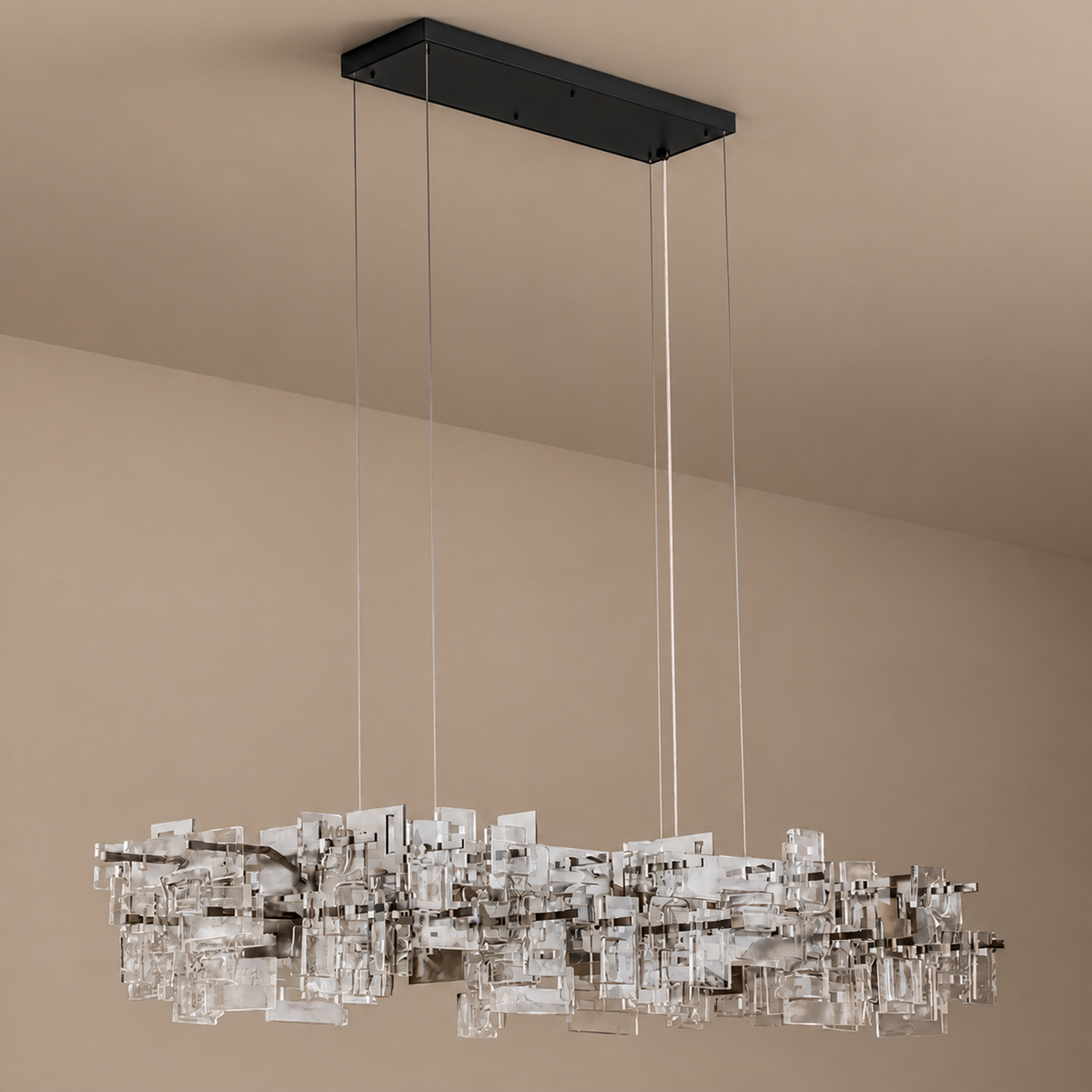 Art Deco Chandelier - Prismatic Linear Glass Casalola Lights Luxury Lamps for Interior Designers