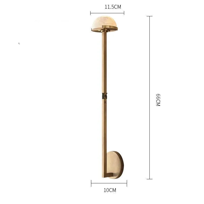 Linear Copper & Alabaster Wall Sconce 66cm | Tall Vertical Stone Modern Minimalist Hallway Bedroom Casalolalights