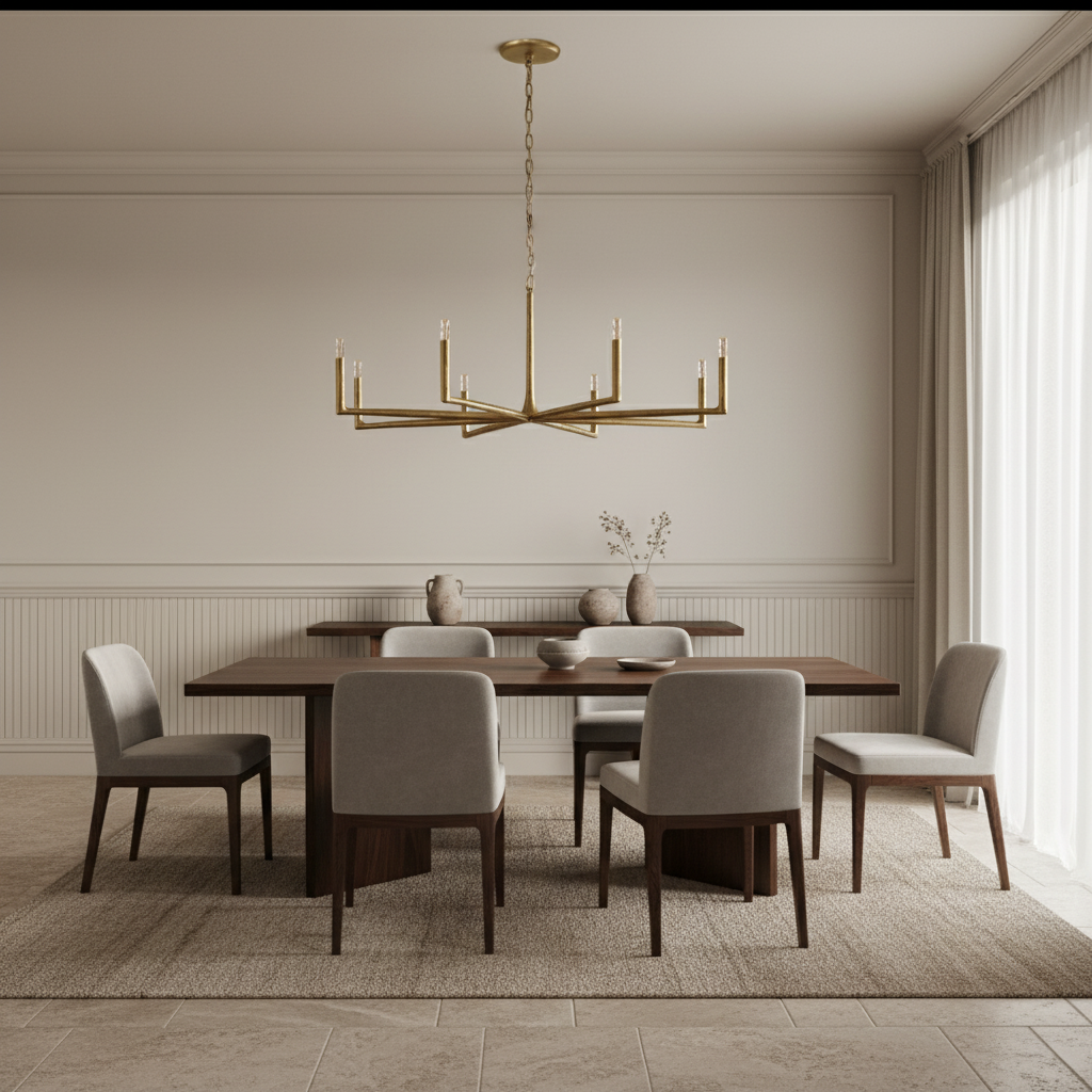 Linear Forged Brass Chandelier | Hammered Branch with Crystal Modern Dining & Living Casalolalights Luxury Lamps