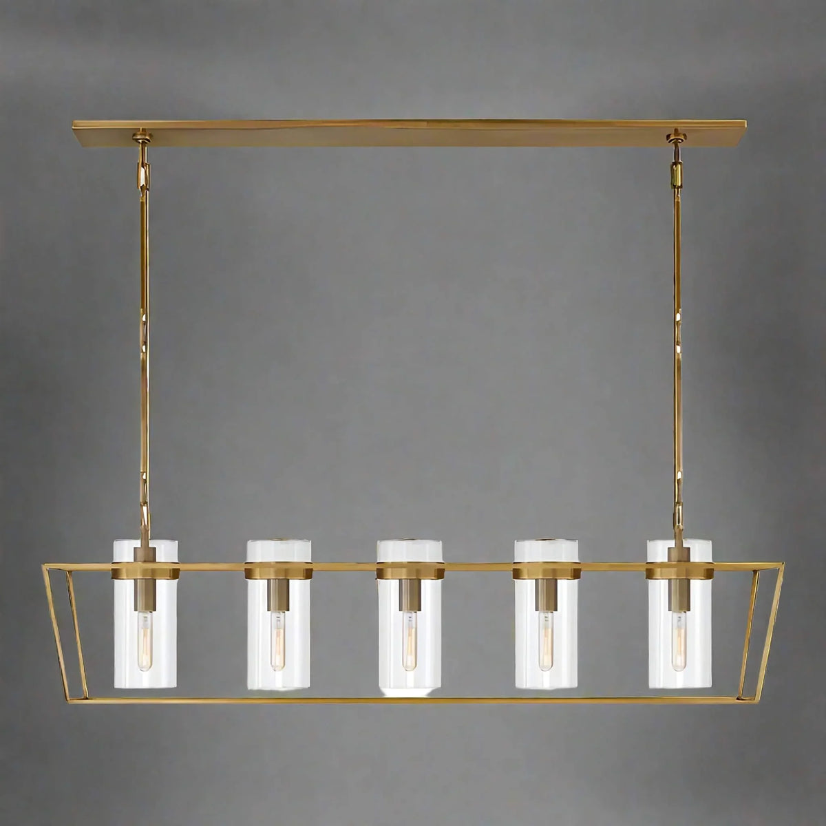 Linear Led Chandelier | Matte-gold Aluminium Island Light Modern Minimalist Dining & Kitchen Casalolalights Luxury